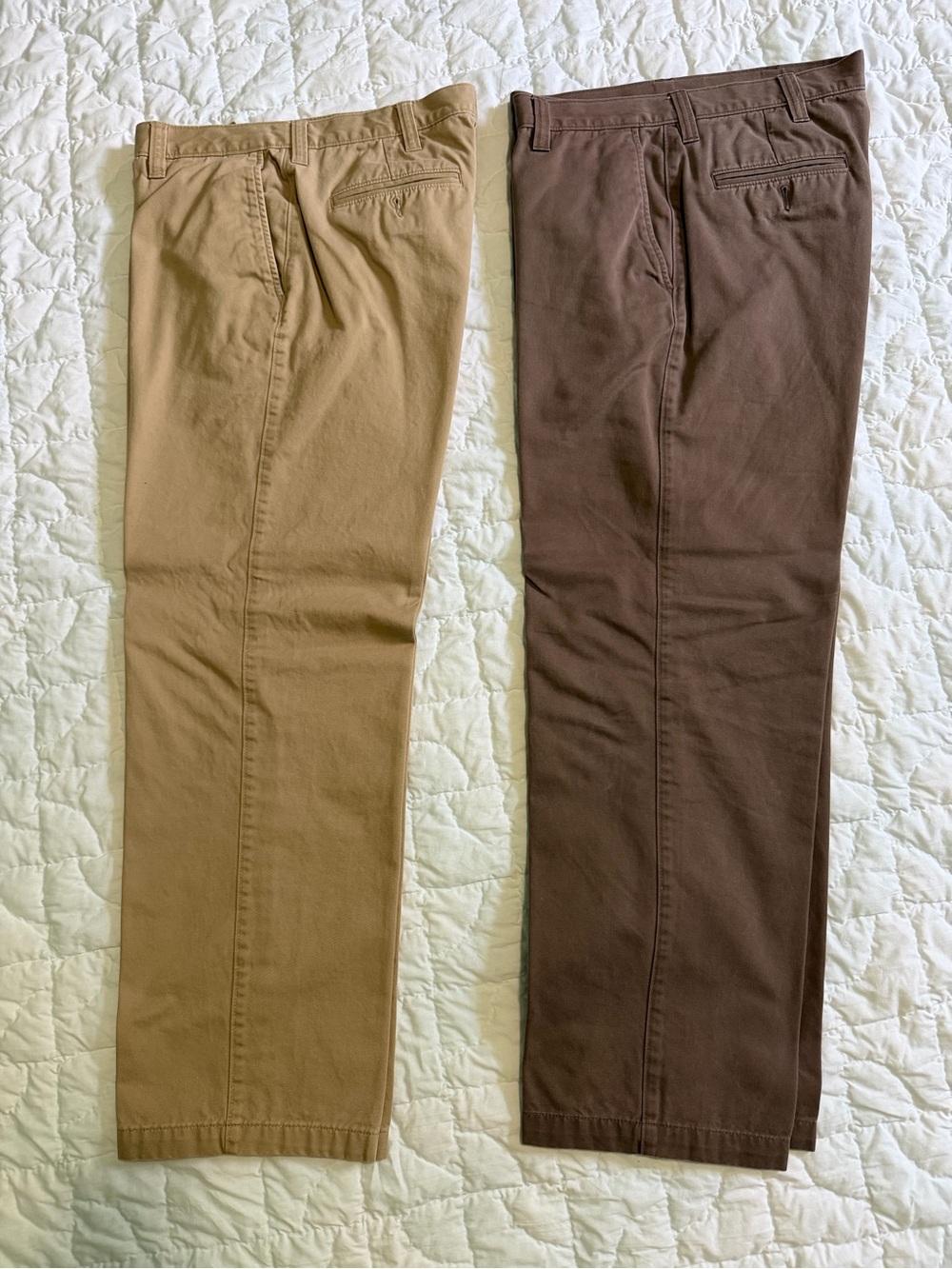 Haggar Set of 2 Chino Pants in Tan & Brown